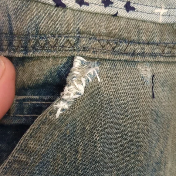 Carhartt Denim Overalls with Artistic Patchwork - Picture 6 of 14